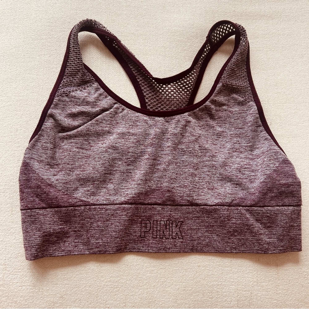 PINK Victoria's Secret Heathered Sports Bra - Maroon
